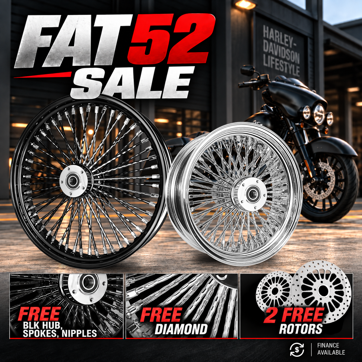 DNA Specialty FAT 52スポークホイールの前後セット